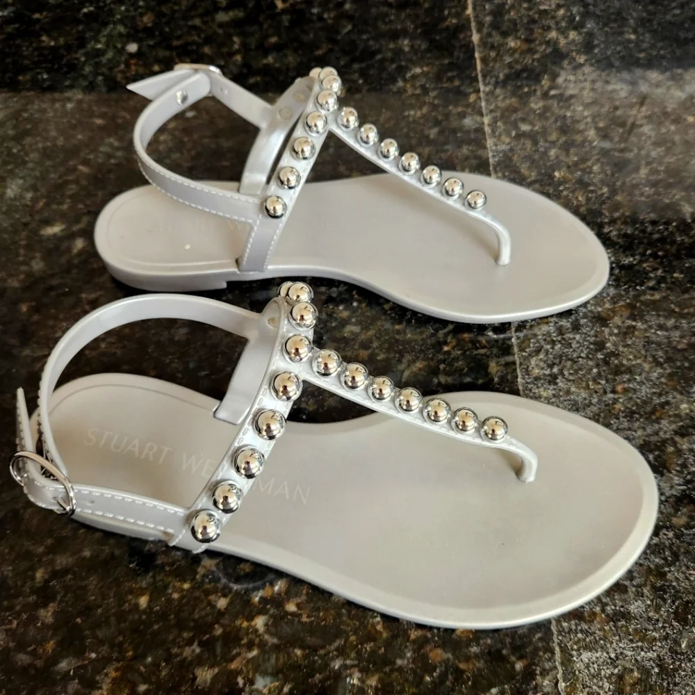 Stuart Weitzman glossy silver